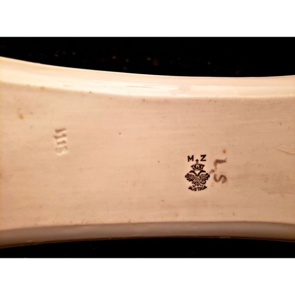 Vintage Moritz Zdekauer MZ Austria Bread Celery Tray Trinket Vanity Dish Flowers - Picture 6 of 9